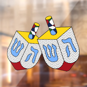 Autocollant Pour Fenêtre Mondrian Polka Dot Dreidels