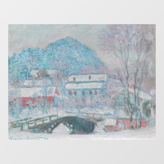Autocollant Pour Fenêtre Monet - Norvège, Village de Sandviken dans la neig (Feuille)