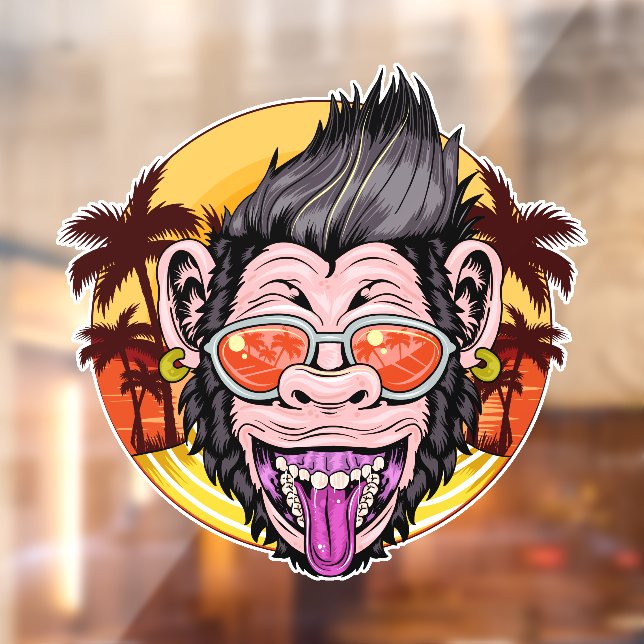 Autocollant Pour Fenêtre Monkey de plage (Feuille 2)