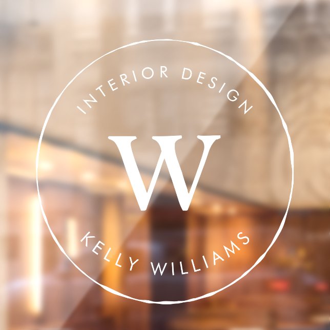 Autocollant Pour Fenêtre Monogramme de l'entreprise de cercle minimal brand (Feuille 2)