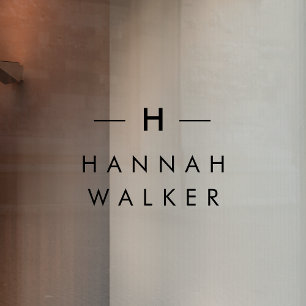 Autocollant Pour Fenêtre Monogramme   Miniature moderne minimaliste