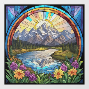 Autocollant Pour Fenêtre Montagnes du Grand Teton Montagne des Faux Verre