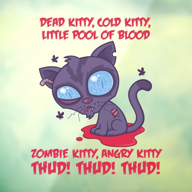 Autocollant Pour Fenêtre Morte Cold Angry Zombie Kitty (Feuille 3)