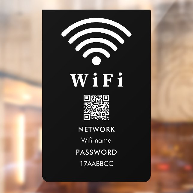 Autocollant Pour Fenêtre Mot de passe du code QR Wifi | Analyser Pour Conne (Feuille 2)