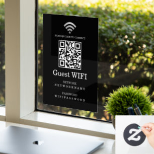 Autocollant Pour Fenêtre Mot de passe Wifi et code QR réseau personnalisé