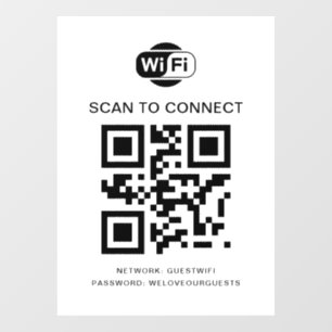Autocollant Pour Fenêtre Mot de passe Wifi Scannez le code QR pour vous c