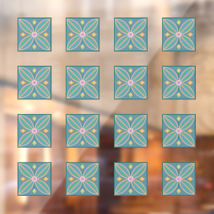Autocollant Pour Fenêtre motif Abstrait en carrelage floral