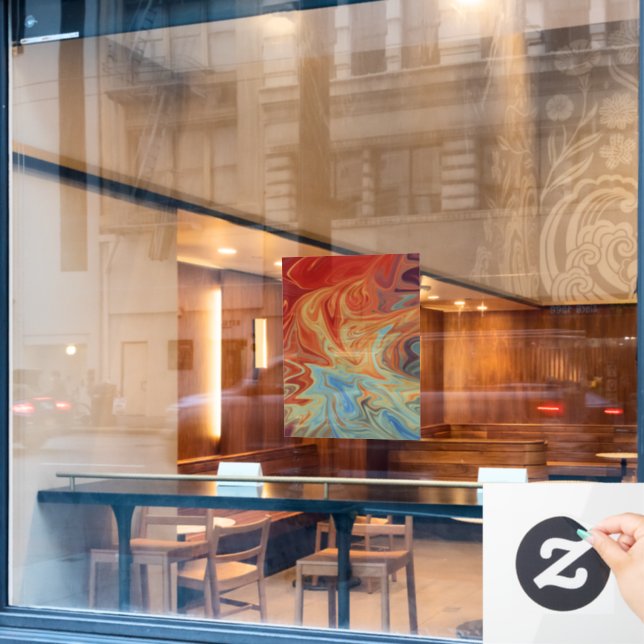 Autocollant Pour Fenêtre Motif abstrait fluide (Fenêtre de café)