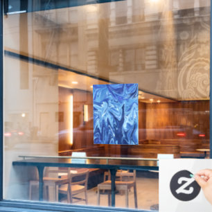 Autocollant Pour Fenêtre Motif abstrait liquide bleu
