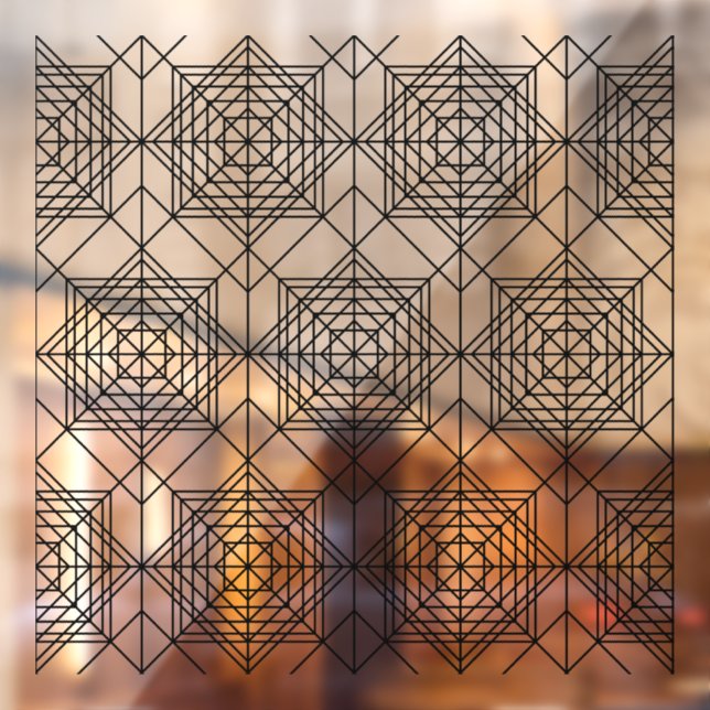 Autocollant Pour Fenêtre Motif Abstrait vintage noir (Feuille 2)