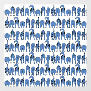Autocollant Pour Fenêtre Motif Culs de Chien Bleu