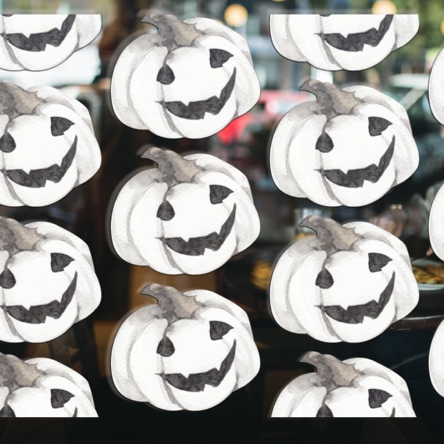 Autocollant Pour Fenêtre Motif de citrouille effrayant | Joyeux Halloween (Créateur téléchargé)