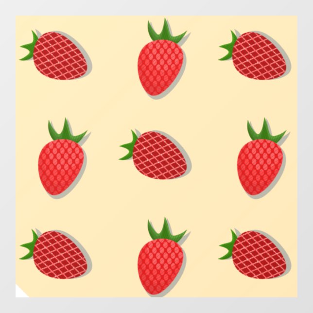 Autocollant Pour Fenêtre Motif de fraises pour les fruits à l'été bonnes vi (Feuille)
