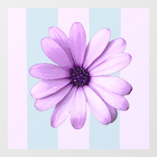 Autocollant Pour Fenêtre motif de marguerite rayée de bleu et de violet