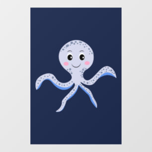 Autocollant Pour Fenêtre Motif de Pieuvre Mignonne