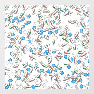 Autocollant Pour Fenêtre Motif de poudres de pilules