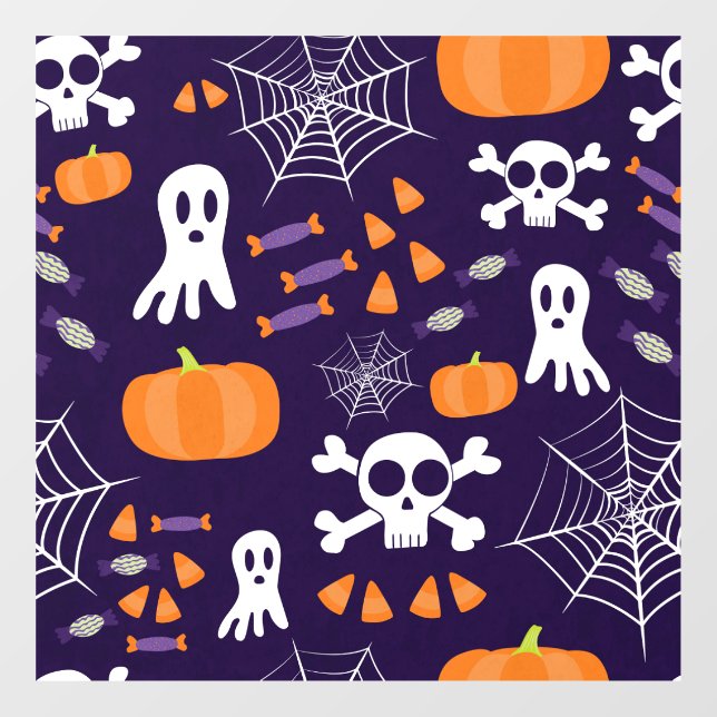 Autocollant Pour Fenêtre Motif d'Halloween amusant (Feuille)