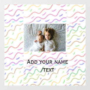 Autocollant Pour Fenêtre Motif en spirale aquarelle colorée ajouter le nom