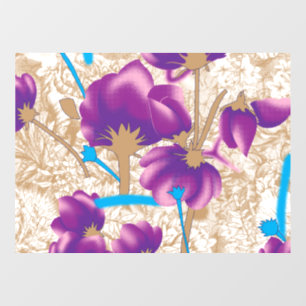 Autocollant Pour Fenêtre Motif floral vibrant avec du violet et du bleu