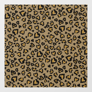 Autocollant Pour Fenêtre Motif léopard de coeur en couleurs naturelles