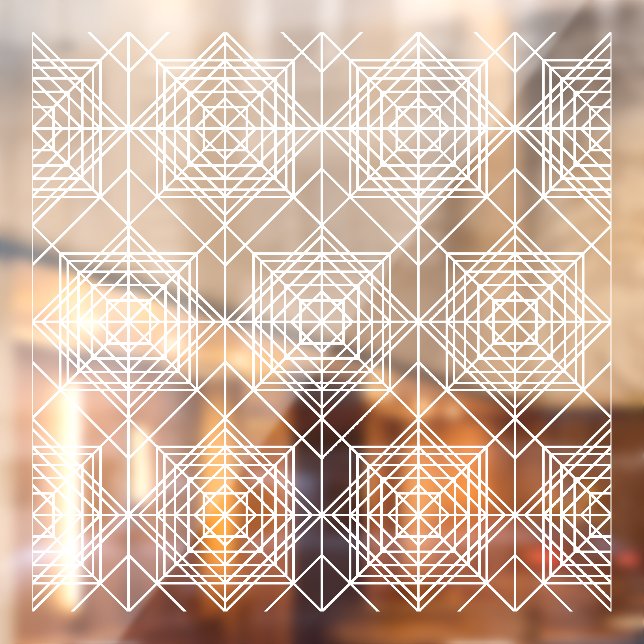 Autocollant Pour Fenêtre Motif linéaire Abstrait blanc vintage (Feuille 2)