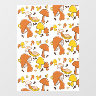 Autocollant Pour Fenêtre Motif nostalgique de champignons