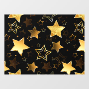 Autocollant Pour Fenêtre Motif sans couture avec étoiles d'or