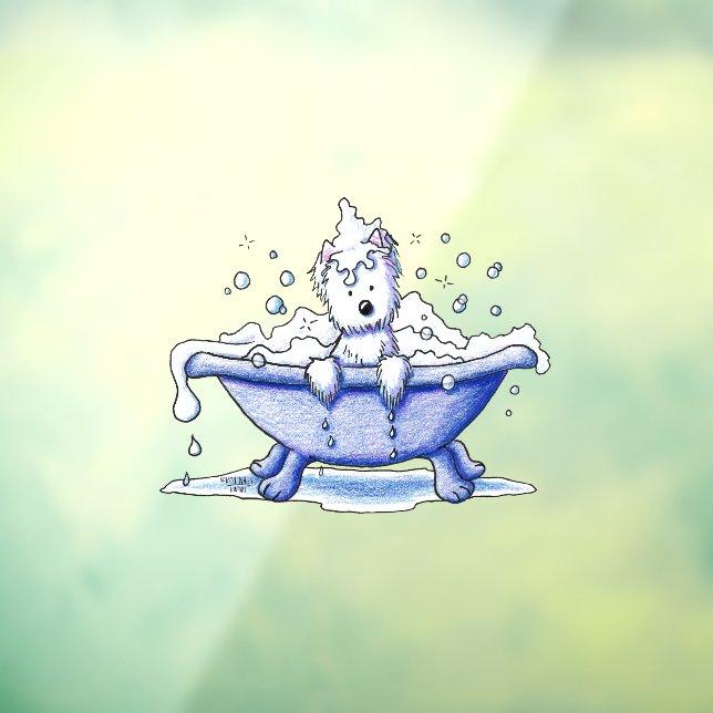 Autocollant Pour Fenêtre Muggers Westie Dog Bath Fenêtre d'art Cling (Feuille 3)