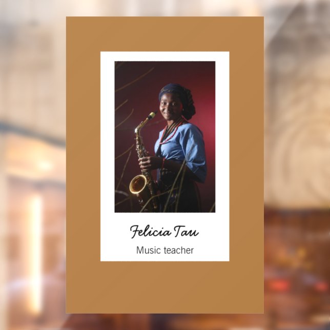 Autocollant Pour Fenêtre Musicien photo personnalisé brun (Feuille 2)