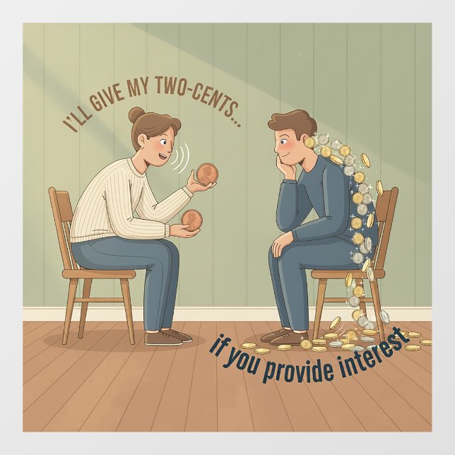 Autocollant Pour Fenêtre My Two Cents (Feuille)