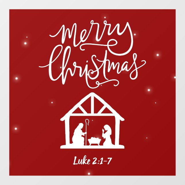 Autocollant Pour Fenêtre Nativité de Noël Joyeux Noël (Feuille)