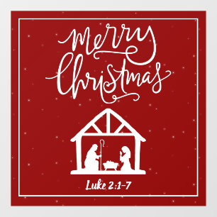 Autocollant Pour Fenêtre Nativité Joyeux Noël Clair fenêtre