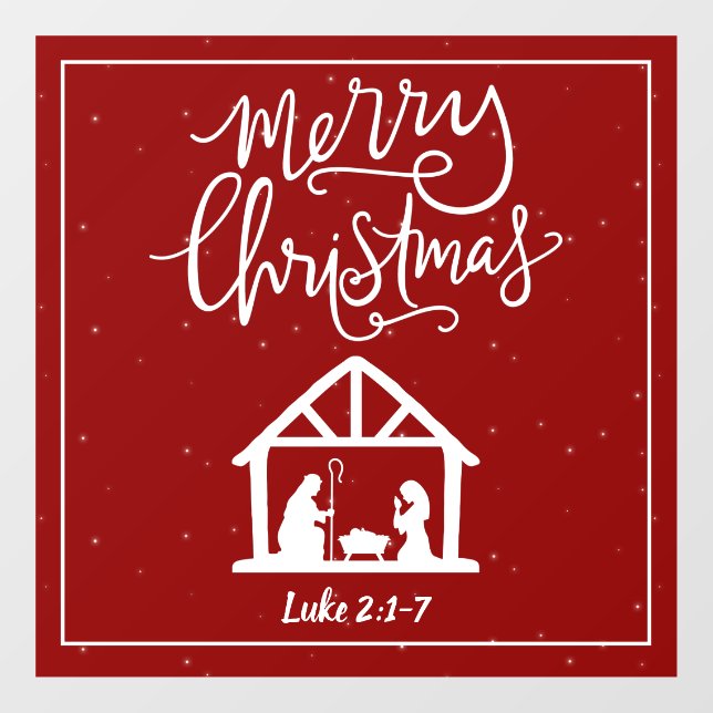 Autocollant Pour Fenêtre Nativité Joyeux Noël Clair fenêtre (Feuille)