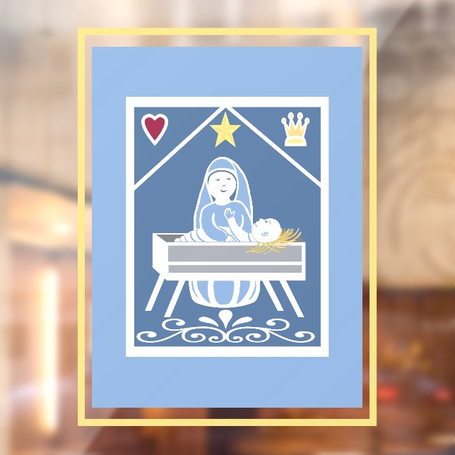 Autocollant Pour Fenêtre Nativité Noël (Feuille 2)