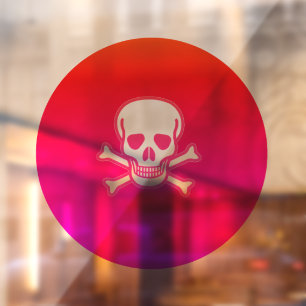 Autocollant Pour Fenêtre Neon Crâne neon ronde fenêtre serrer le bâton arri