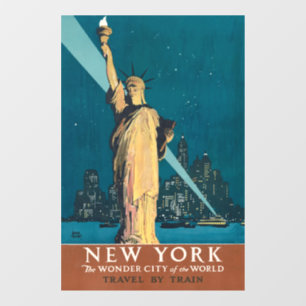 Autocollant Pour Fenêtre New York City Vintage voyage Liberty Skyline