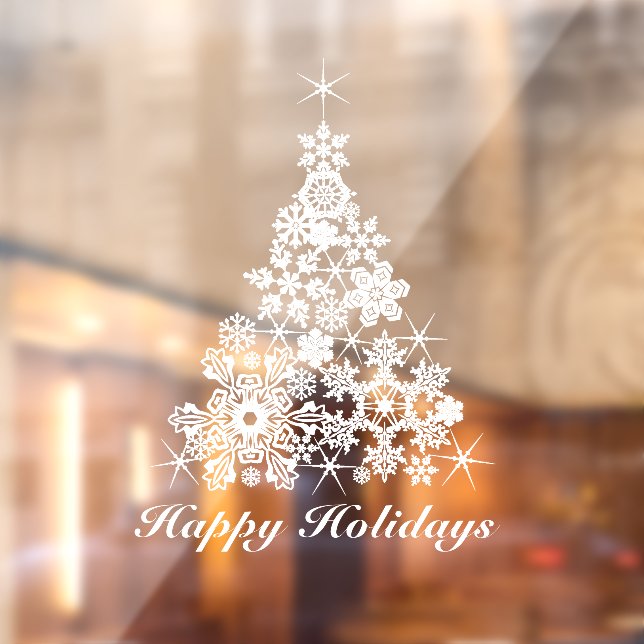 Autocollant Pour Fenêtre Noël arbre blanc (Feuille 2)