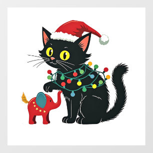 Autocollant Pour Fenêtre Noël Dame Chat sans Enfants Kamala Trump