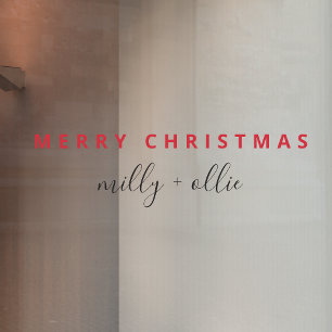 Autocollant Pour Fenêtre Noël élégant Moderne tendance rouge et blanc