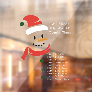 Autocollant Pour Fenêtre Noël et Nouvel An Heures d'ouverture Père Noël