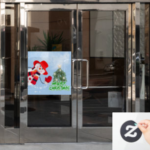 Autocollant Pour Fenêtre NOËL FUNNY SNOWMAN Fenêtre Clouer