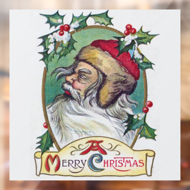 Autocollant Pour Fenêtre Noël Gnome Vintage (Feuille 2)