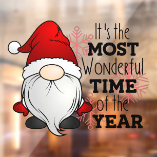Autocollant Pour Fenêtre Noël Père Noël Gnome Le Plus Merveilleux Moment