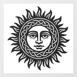 Autocollant Pour Fenêtre Nœud solaire celtique — Emblème solaire d'encre ha