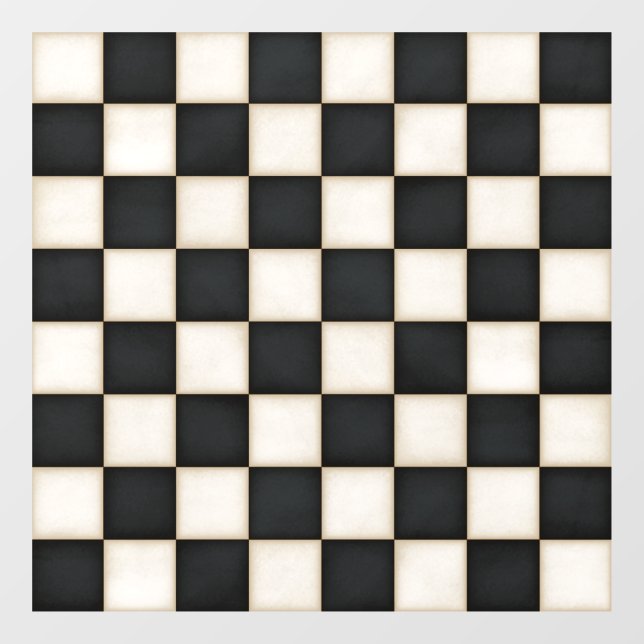 Autocollant Pour Fenêtre Noir & Antique Blanc Personnalisé Taille Échecboar (Feuille)