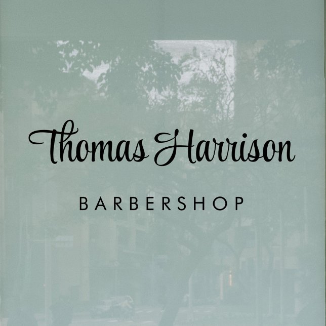 Autocollant Pour Fenêtre Nom commercial écriture signature élégante (Elevate your business with a window cling sign featuring your name in a stylish signature script)