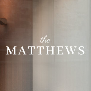 Autocollant Pour Fenêtre Nom de famille Porte d'entrée blanc transparent