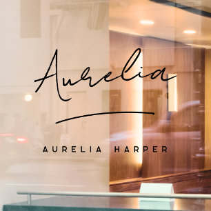 Autocollant Pour Fenêtre Nom de la signature minimaliste moderne de la peti