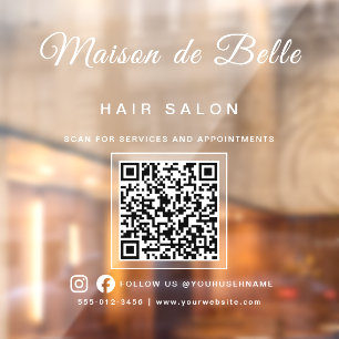 Autocollant Pour Fenêtre Nom de l'entreprise Code QR de la signature chic m