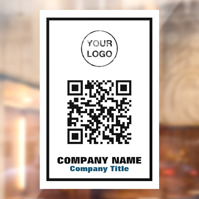 Autocollant Pour Fenêtre Nom de l'entreprise, logo et code QR (Feuille 2)